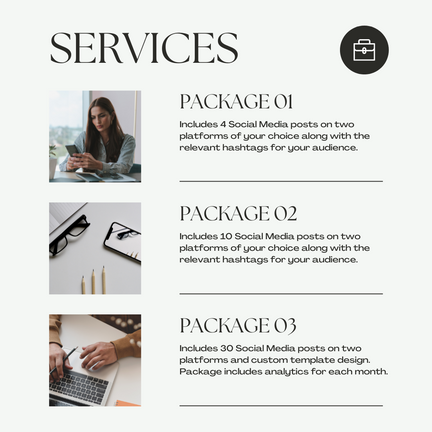 Elegant Hire Me Services Promotional Pricing Package Instagram Post - 1